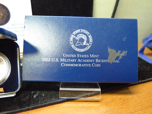 2002-W Military Academy Proof Silver Dollar Commemorative, Original Government Package, Store