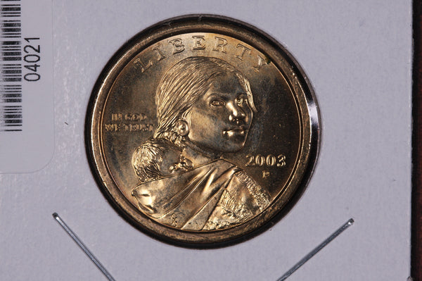 2003-P Sacagawea Dollar. Modern Dollar. Gem UN-Circulated. Store #04021
