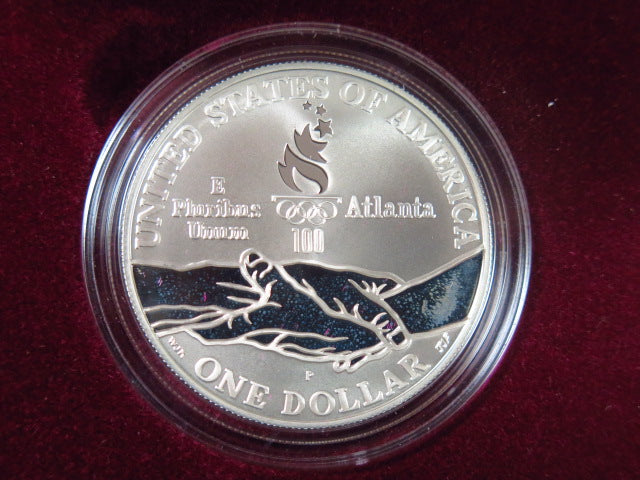 1995-P Atlanta Centennial Olympic Proof Silver Dollar Commemorative Set, Original Government Package, Store
