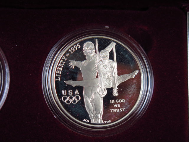 1995-P Atlanta Centennial Olympic Proof Silver Dollar Commemorative Set, Original Government Package, Store