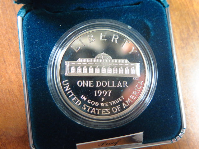 1997-P Botanic Garden Proof Silver Dollar Commemorative, Original Government Package, Store