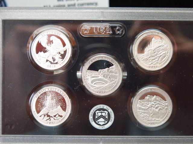 2012 US Mint American the Beautiful Quarters. Silver Proof. Original Government Packaging. Store