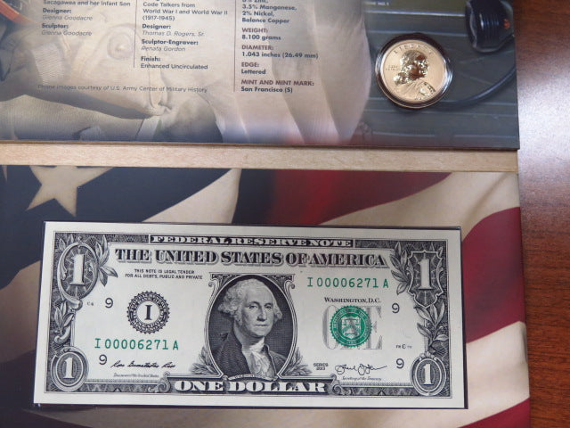 2016 Codetalkers American $1 Coin and Currency Set. Store # 12364