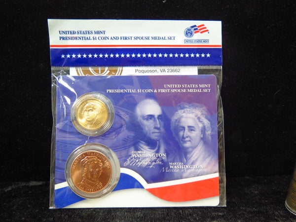 Presidential $1 Coin and First Spouse Medal Set. George Washington. Store # 12373