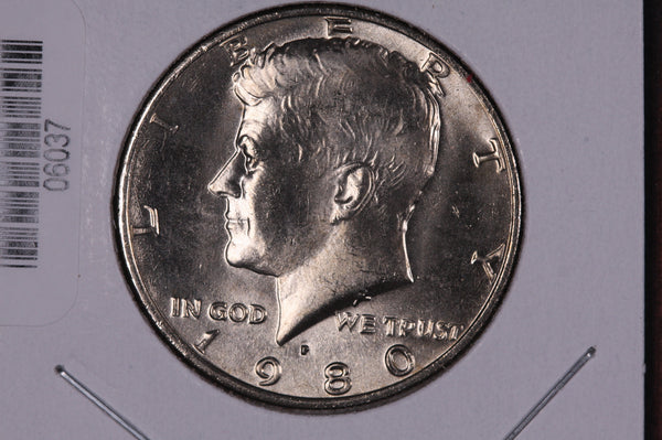 1980-P Kennedy Half Dollar. Modern Half. Gem UN-Circulated. Store #06037