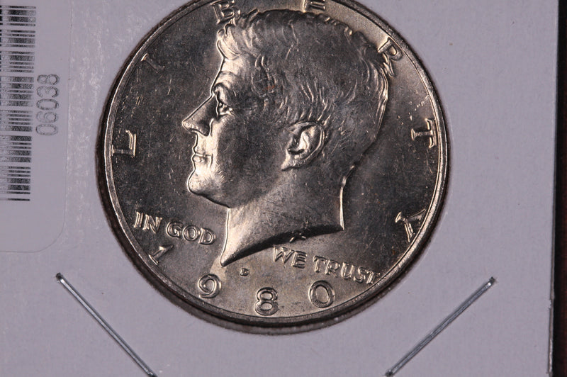 1980-D Kennedy Half Dollar. Modern Half. Gem UN-Circulated. Store