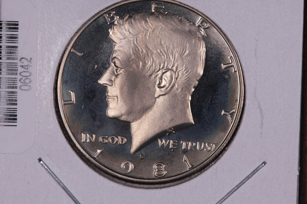 1981-S Kennedy Half Dollar, Type 1. Modern Half. Gem UN-Circulated. Store #06042