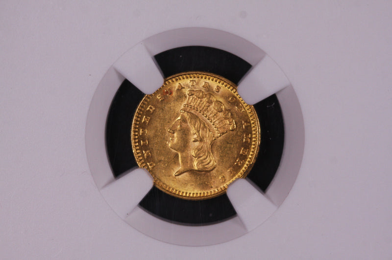 1873 G$1, Gold One Dollar. NGC Graded MS-62. Store