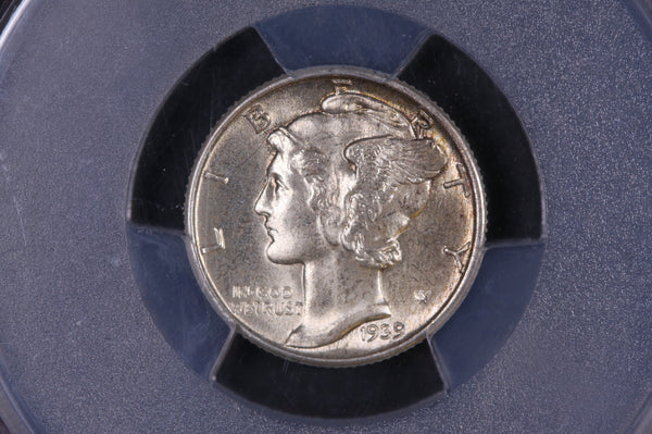 1939 10C Mercury Silver Dime, PCGS Mint State-64 'Full Bands', Store #06190