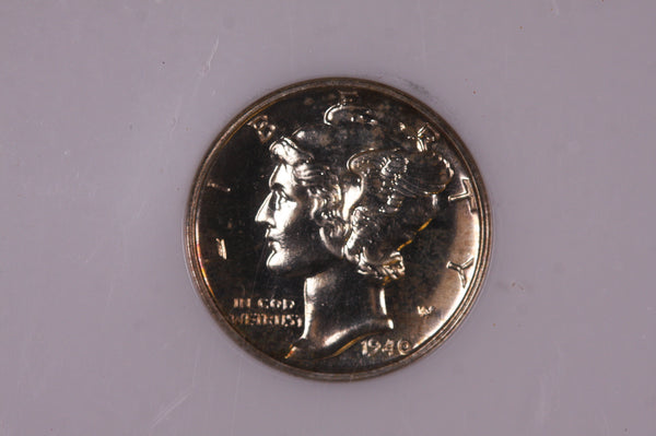 1940 10C Mercury Silver Dime, "PROOF STRIKE", NGC Graded PF-67. Store #06191