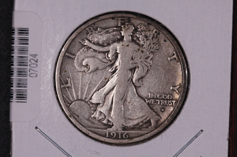 1916-D Walking Liberty Half Dollar.  Circulated Condition. Store