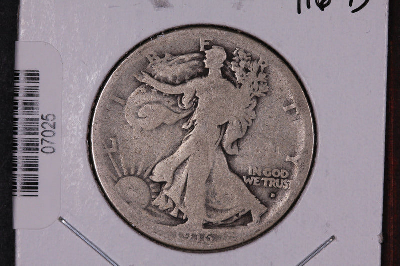 1916-D Walking Liberty Half Dollar.  Circulated Condition. Store
