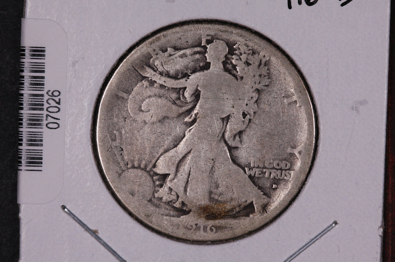 1916-D Walking Liberty Half Dollar.  Circulated Condition. Store