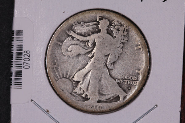 1916-D Walking Liberty Half Dollar.  Circulated Condition. Store #07028