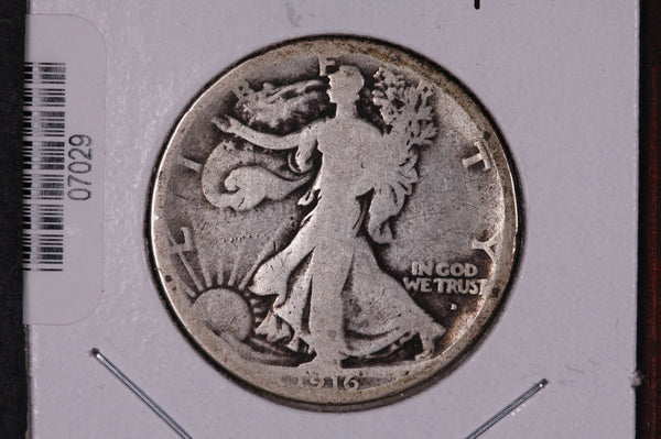 1916-D Walking Liberty Half Dollar.  Circulated Condition. Store #07029