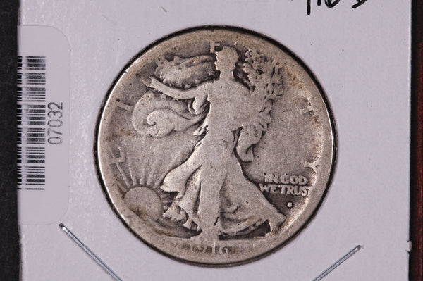 1916-D Walking Liberty Half Dollar.  Circulated Condition. Store #07032