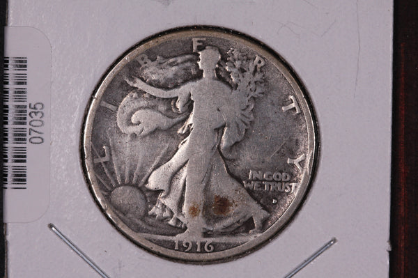 1916-D Walking Liberty Half Dollar.  Circulated Condition. Store #07035