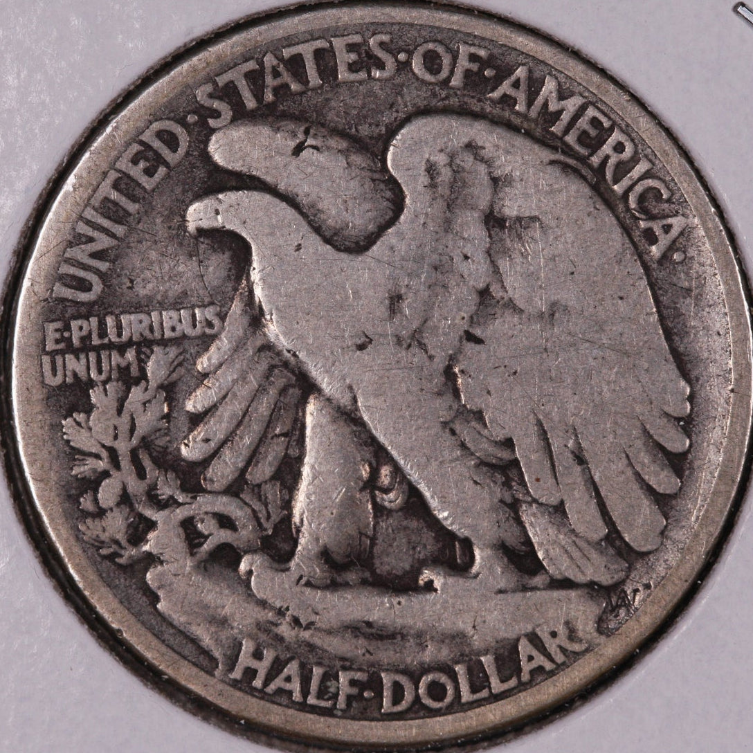 1916-D Walking Liberty Half Dollar, Very Good+ Circulated Coin, Store #07035
