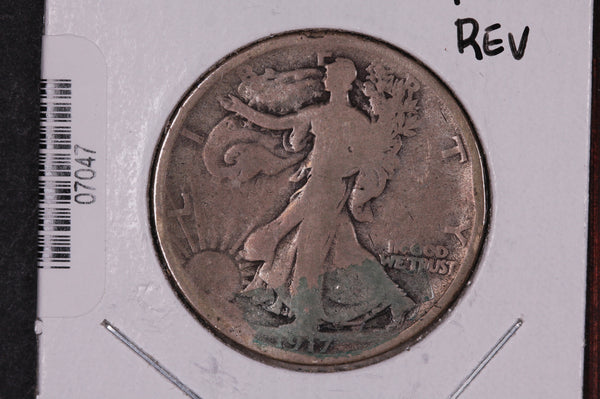 1917-D Walking Liberty Half Dollar, Rev.  Circulated Condition. Store #07047