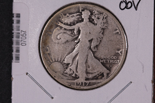 1917-D Walking Liberty Half Dollar, Obv.  Circulated Condition. Store #07057