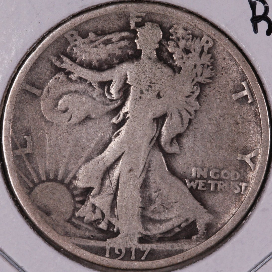 1917-S (Rev) Walking Liberty Half Dollar, Very Good Circulated Coin, Store #07066