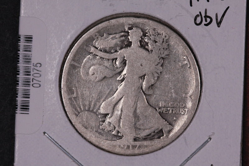 1917-S Walking Liberty Half Dollar, Obv.  Circulated Condition. Store