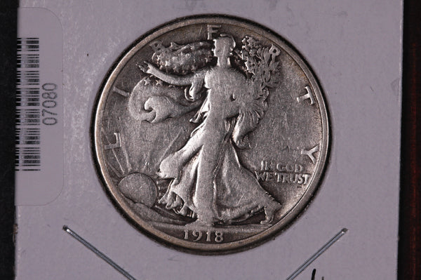 1918 Walking Liberty Half Dollar.  Circulated Condition. Store #07080
