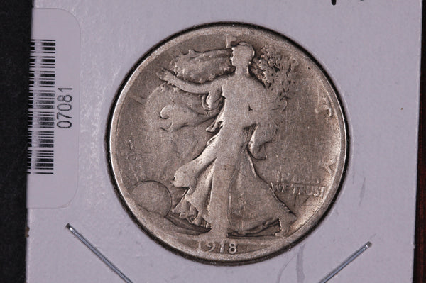 1918 Walking Liberty Half Dollar.  Circulated Condition. Store #07081