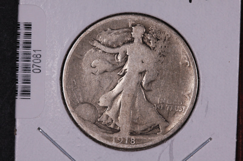 1918 Walking Liberty Half Dollar.  Circulated Condition. Store