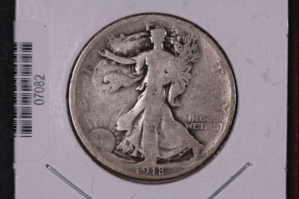 1918 Walking Liberty Half Dollar.  Circulated Condition. Store #07082
