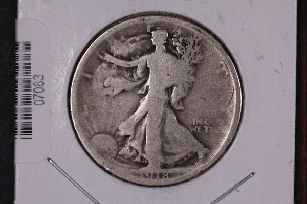 1918 Walking Liberty Half Dollar.  Circulated Condition. Store #07083