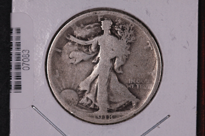 1918 Walking Liberty Half Dollar.  Circulated Condition. Store