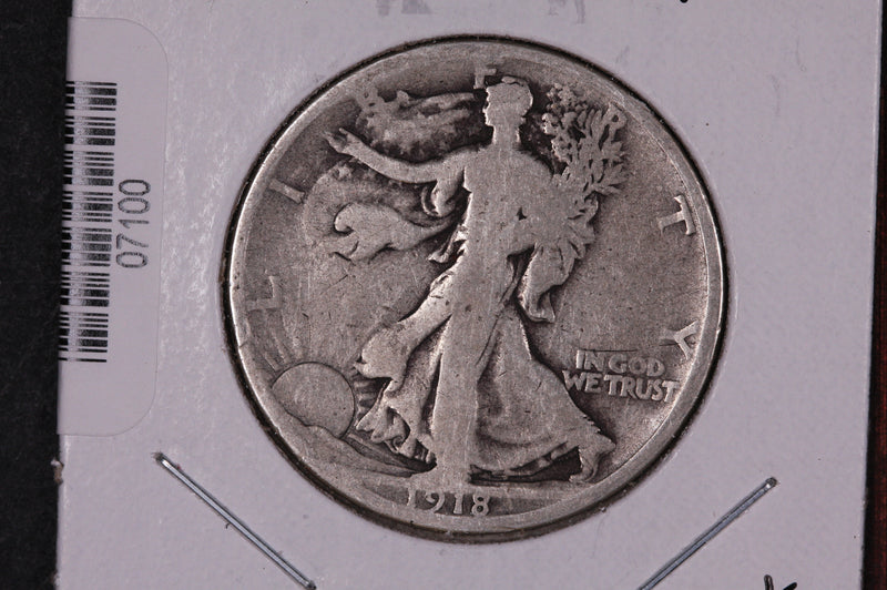 1918-D Walking Liberty Half Dollar.  Circulated Condition. Store