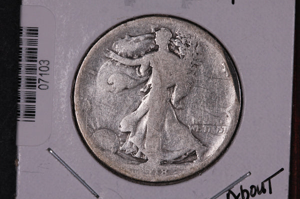 1918-D Walking Liberty Half Dollar.  Circulated Condition. Store #07103