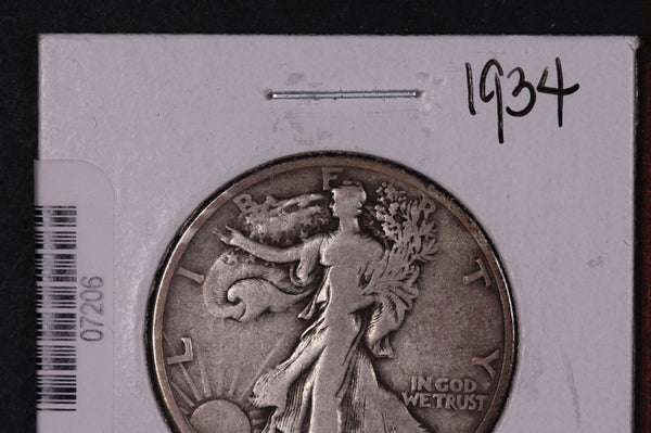 1934 Walking Liberty Half Dollar.  Circulated Condition. Store #07206