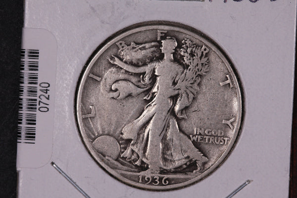1936-D Walking Liberty Half Dollar.  Circulated Condition. Store #07240