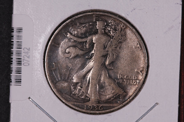 1936-D Walking Liberty Half Dollar.  Circulated Condition. Store #07242