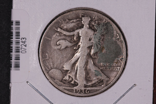 1936-D Walking Liberty Half Dollar.  Circulated Condition. Store #07243