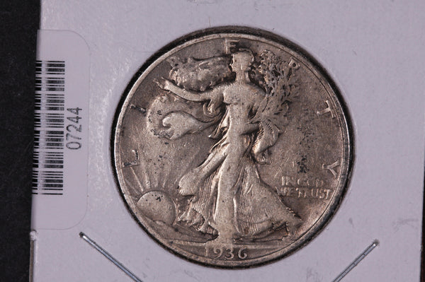 1936-D Walking Liberty Half Dollar.  Circulated Condition. Store #07244