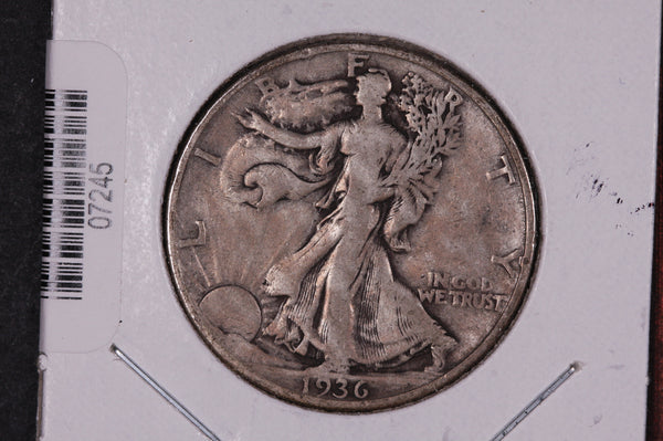 1936-D Walking Liberty Half Dollar.  Circulated Condition. Store #07245