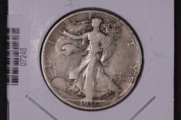 1936-D Walking Liberty Half Dollar.  Circulated Condition. Store #07248