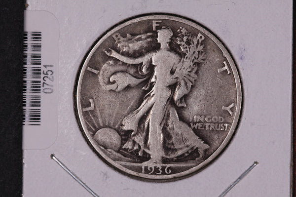 1936-S Walking Liberty Half Dollar.  Circulated Condition. Store #07251