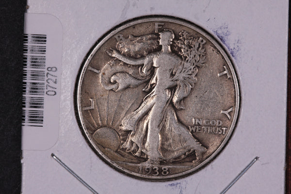 1938 Walking Liberty Half Dollar.  Circulated Condition. Store #07278