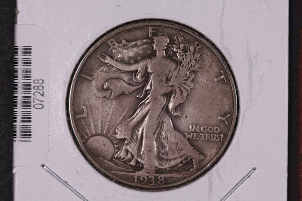 1938-D Walking Liberty Half Dollar.  Circulated Condition. Store #07288