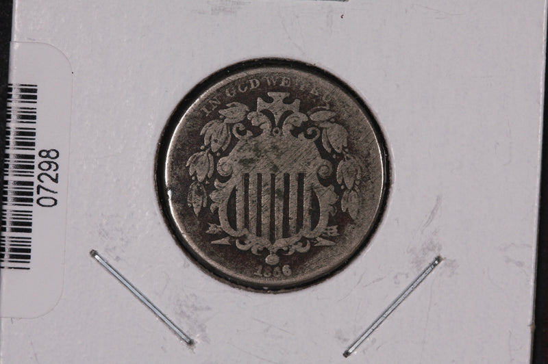 1866 Shield Nickel, Circulated Collectible Coin. Store