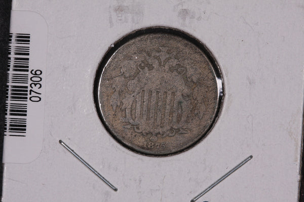 1875 Shield Nickel, Circulated Collectible Coin. Store #07306