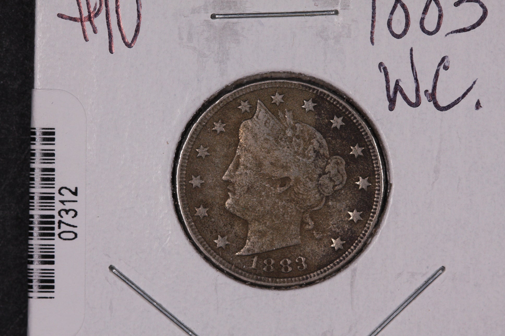 1883 Liberty Nickel, Circulated Collectible Coin, With Cents. Store #07312