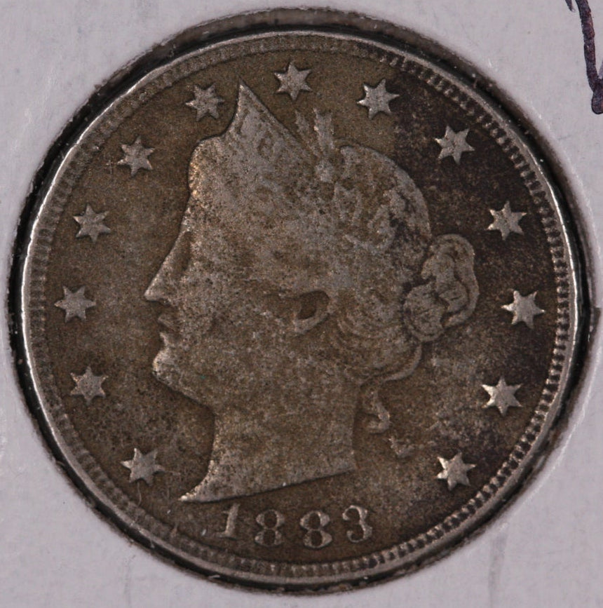 1883 Liberty Nickel, Circulated Collectible Coin, With Cents. Store #07312