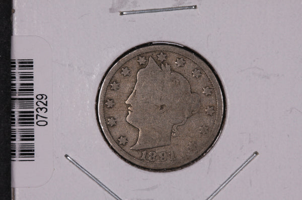 1891 Liberty Nickel, Circulated Collectible Coin.  Store #07329